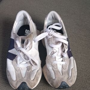 New Balance Kids White and Gray Sneakers
